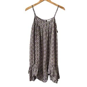 Karma Highway Womens Paisley Floral Babydoll Mini Dress Purple Green One Size